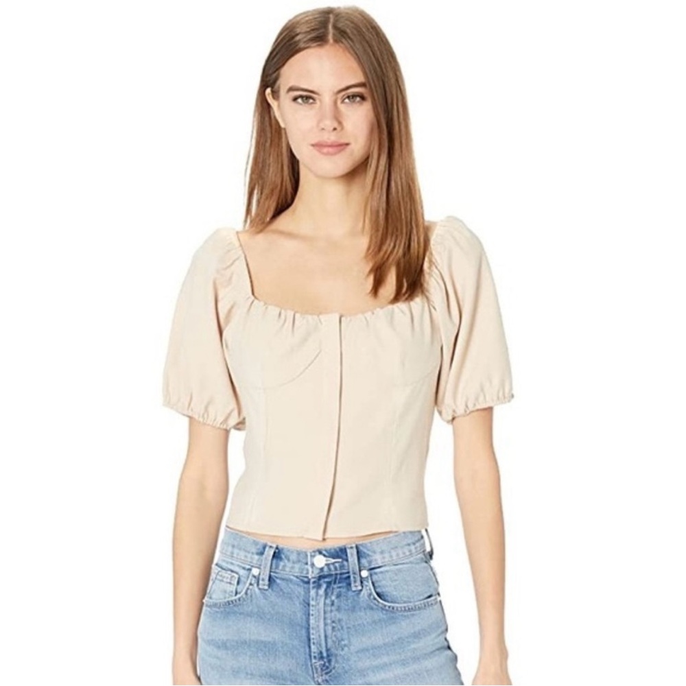 NWT - Wayf Debbie Bustier Corset Puff Sleeve Blouse - Size XS - TOP ONLY